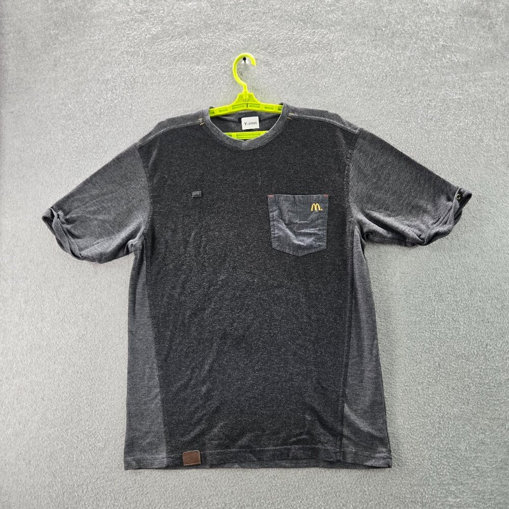 McDonald's Men Shirt M-R Gray Logo Pocket Short Sleeve Timeless Element